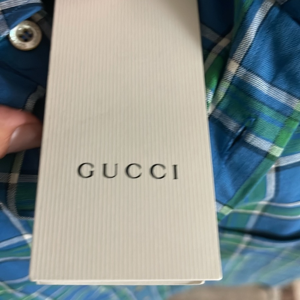 Gucci Blue Plaid Shirt - Picture 5 of 6